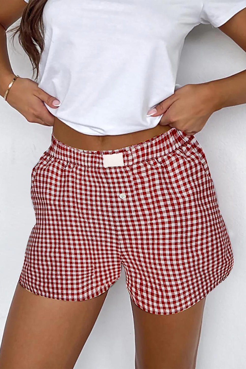 Plaid Gingham Printed High Waist Bottoms RTS