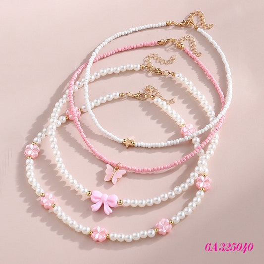 4-Piece Pink Butterfly Set