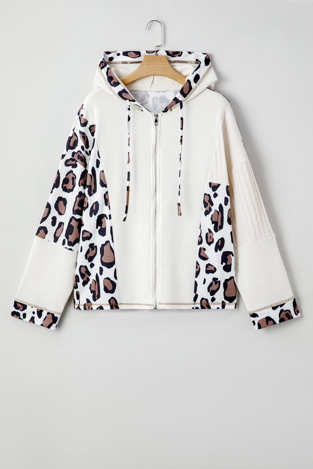 Apricot Leopard Patchwork Hoodie RTS